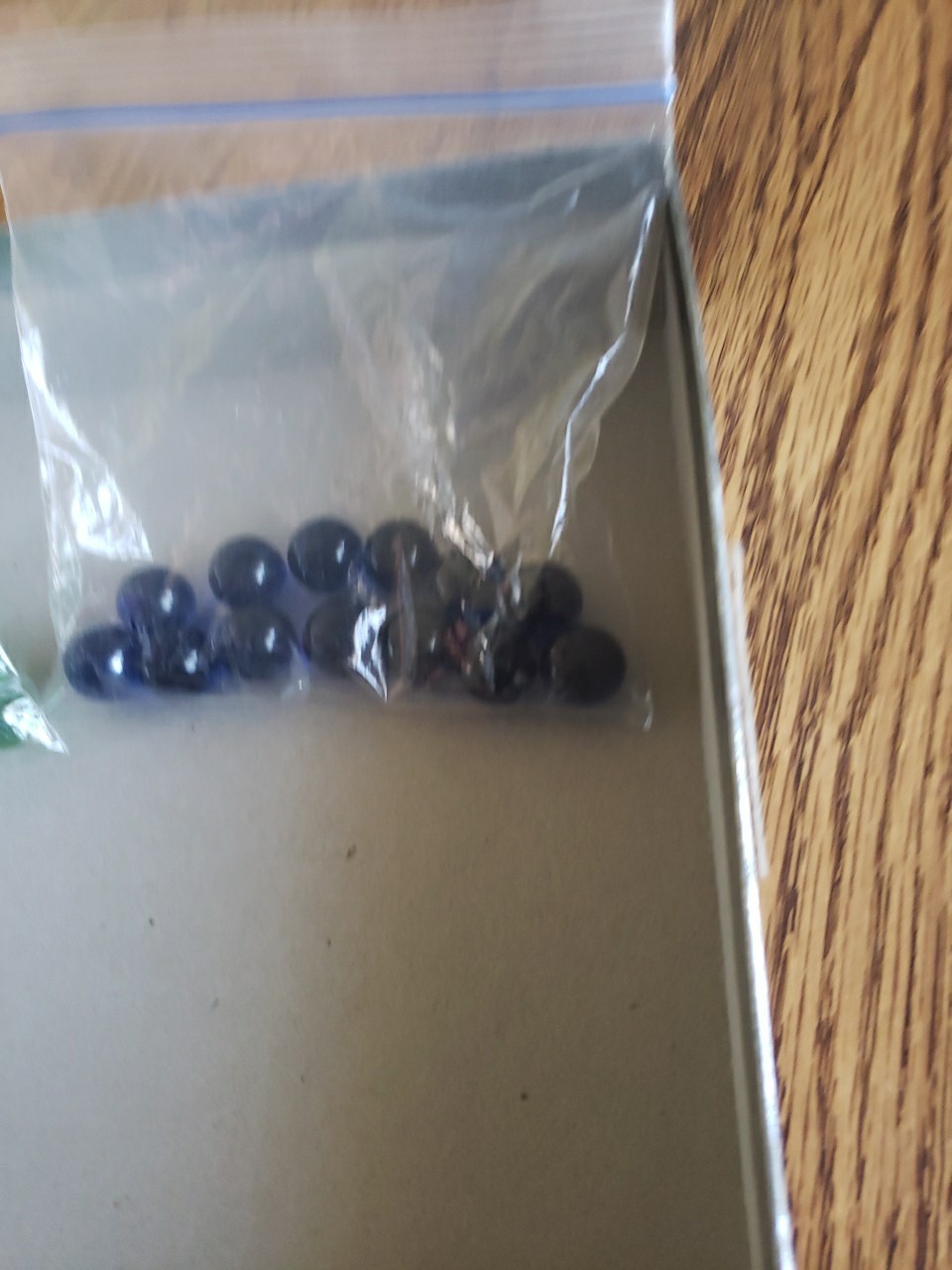 Lot Of 40 Glass Marbles 27 Small Light Green And 13 Medium Dark Purple VGC