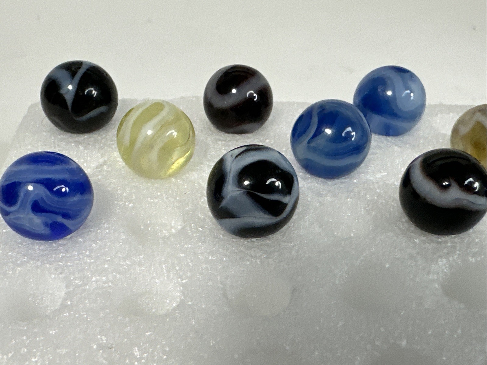 115 Lot Of 15 Vintage Alox Swirl Marbles!