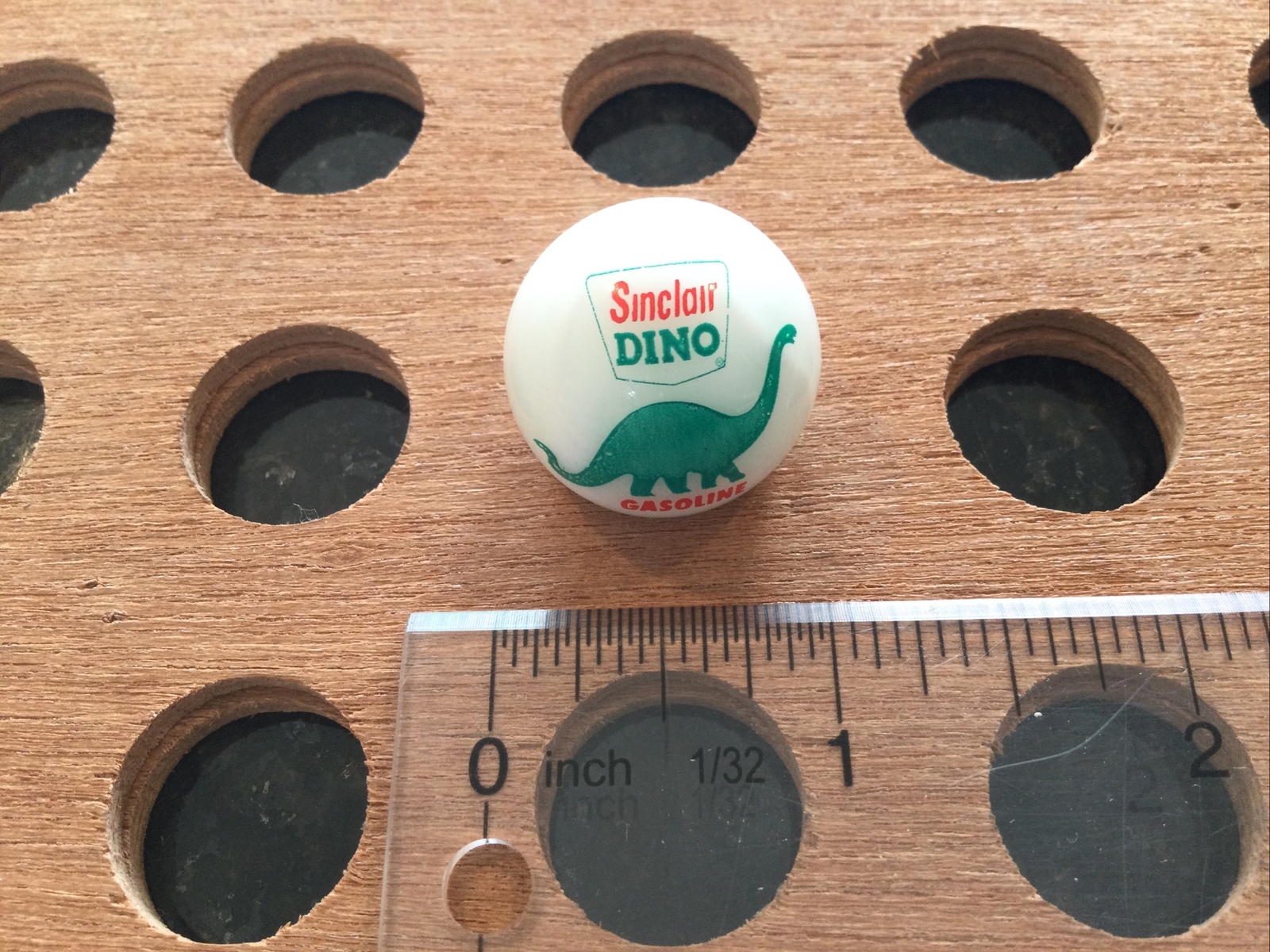 Vintage | “Sinclair Dino Gasoline” | Marble | 1964 | Green & Red on White