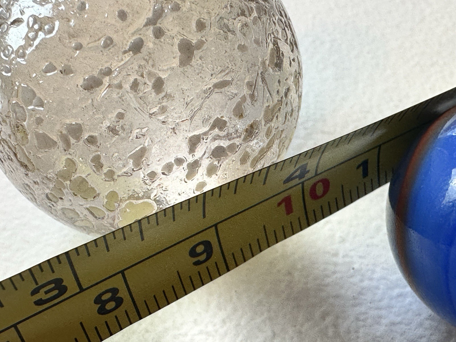 Vintage Hand Made Marble Shooter Neutral Color Confetti Glass Flecks