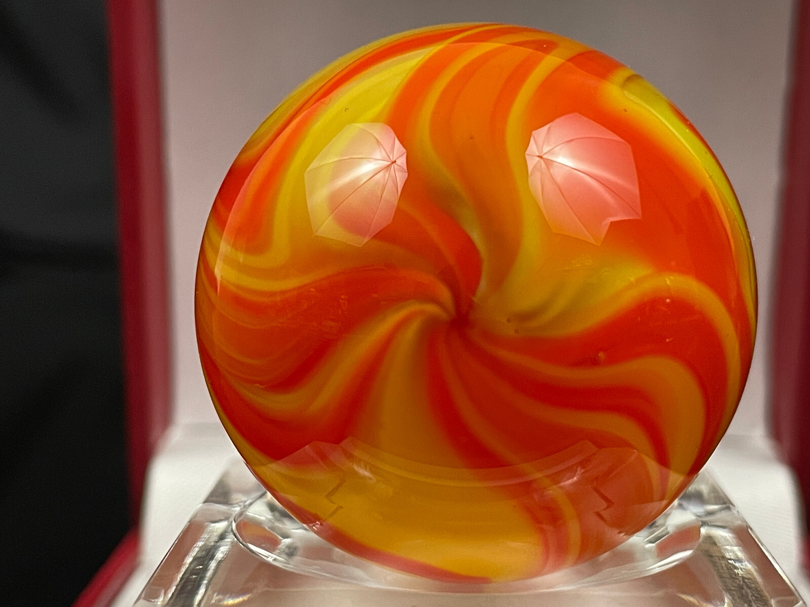 Rick Davis Glass Art Marble 1.48″ Signed #27