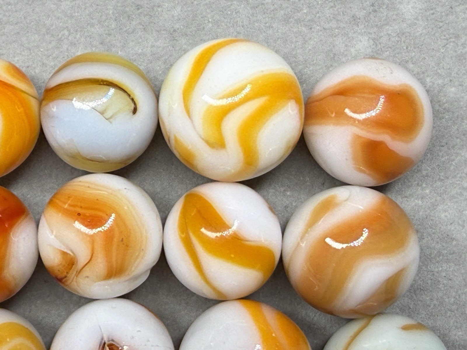 Lot Of 30 Alley Champion West Virginia Swirl Marbles .55”To .66” NM(+) To Mint