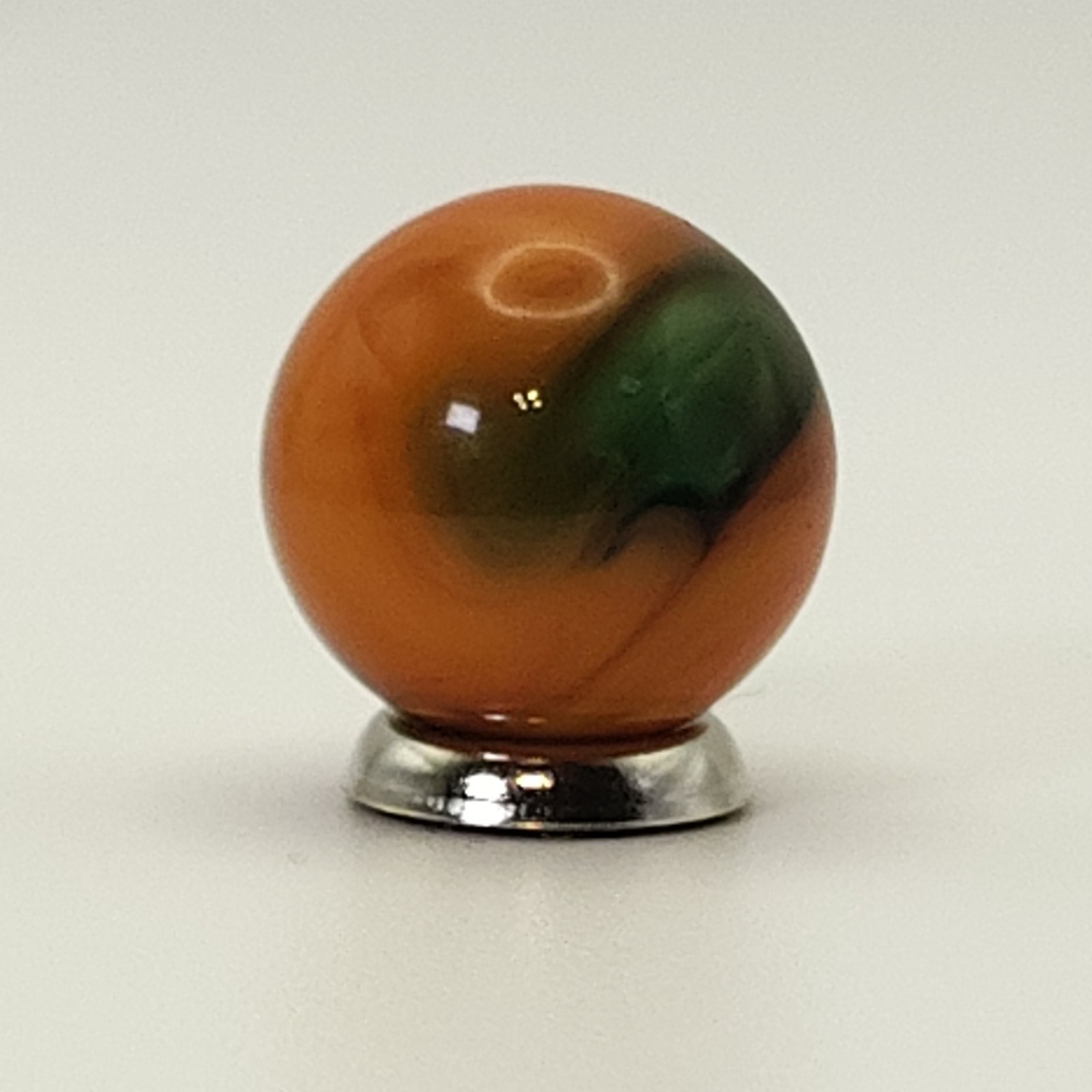 17.5mm Akro Agate Special Corks Marble Double Ingot orange green & black NM++