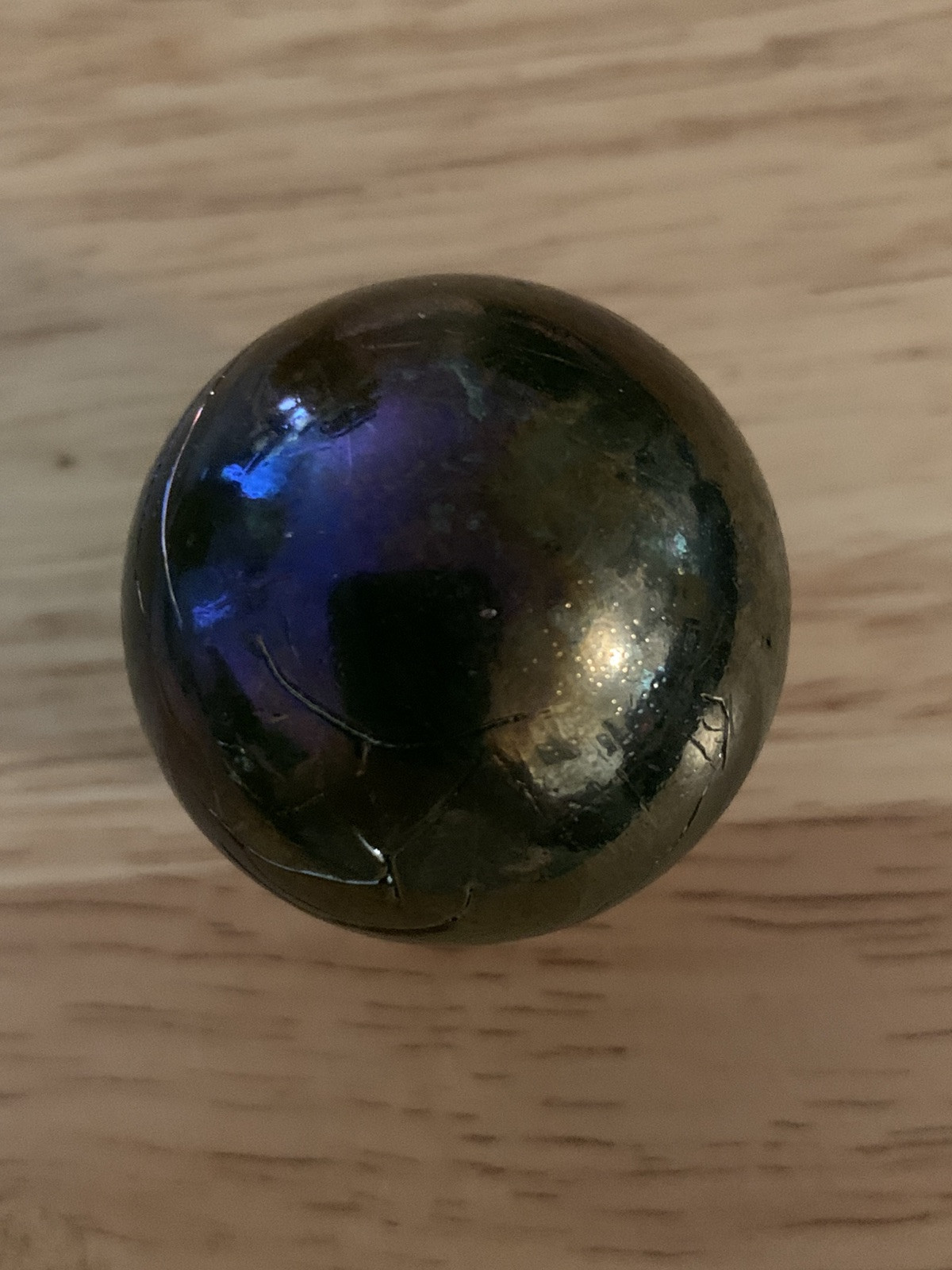 Vintage Large Shooter Marble Purple Blue Iridescent 1.4”