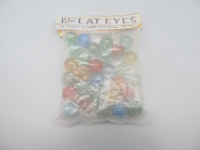 Vitro Cat Eyes 30 CT. Five Star Brand Pride of Young Americans Marbles NOS