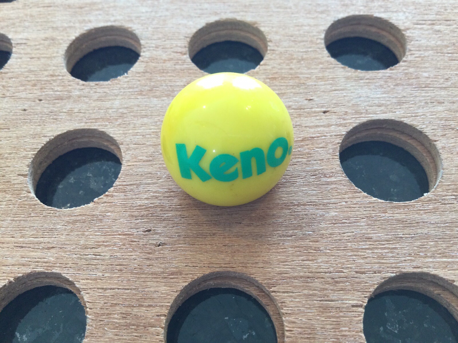 Vintage | “Keno” | Green Print on Yellow Marble