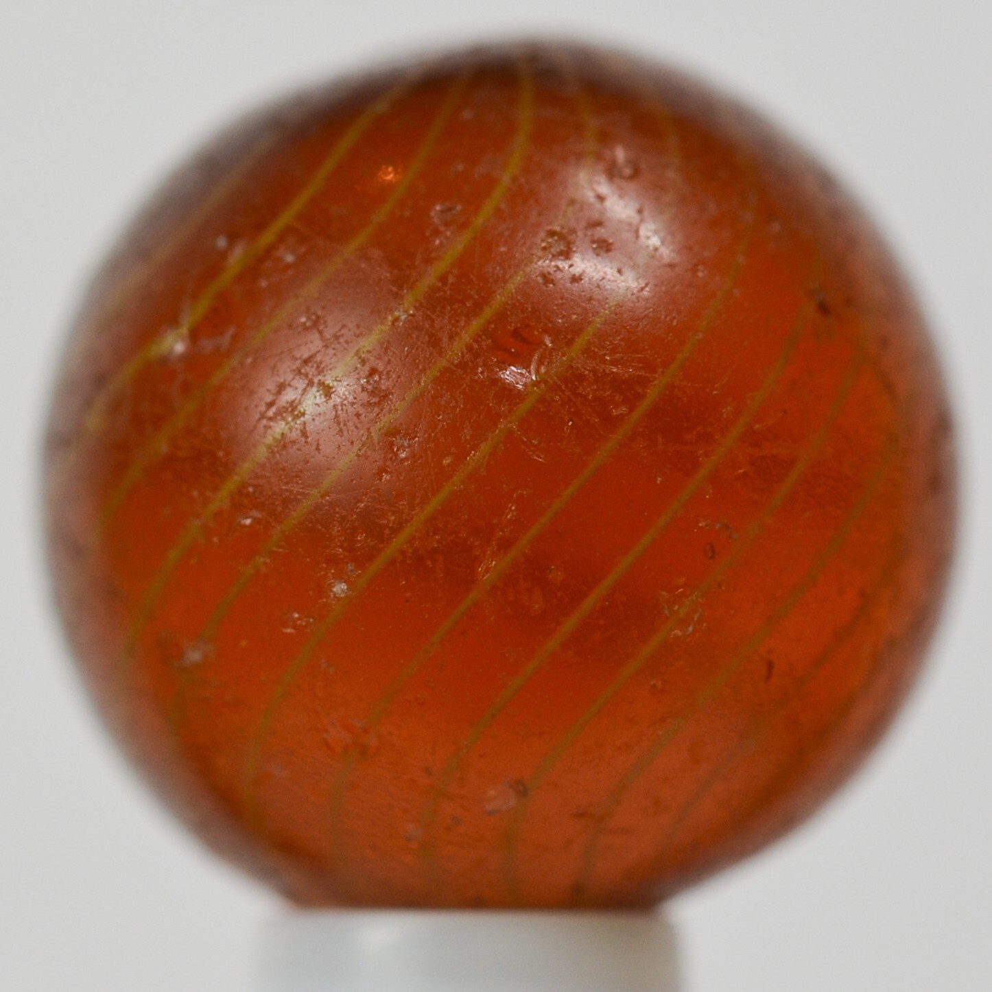 Handmade Gooseberry Marble, Amber Glass, 11/16 in, Near Mint-, Germany, S1426