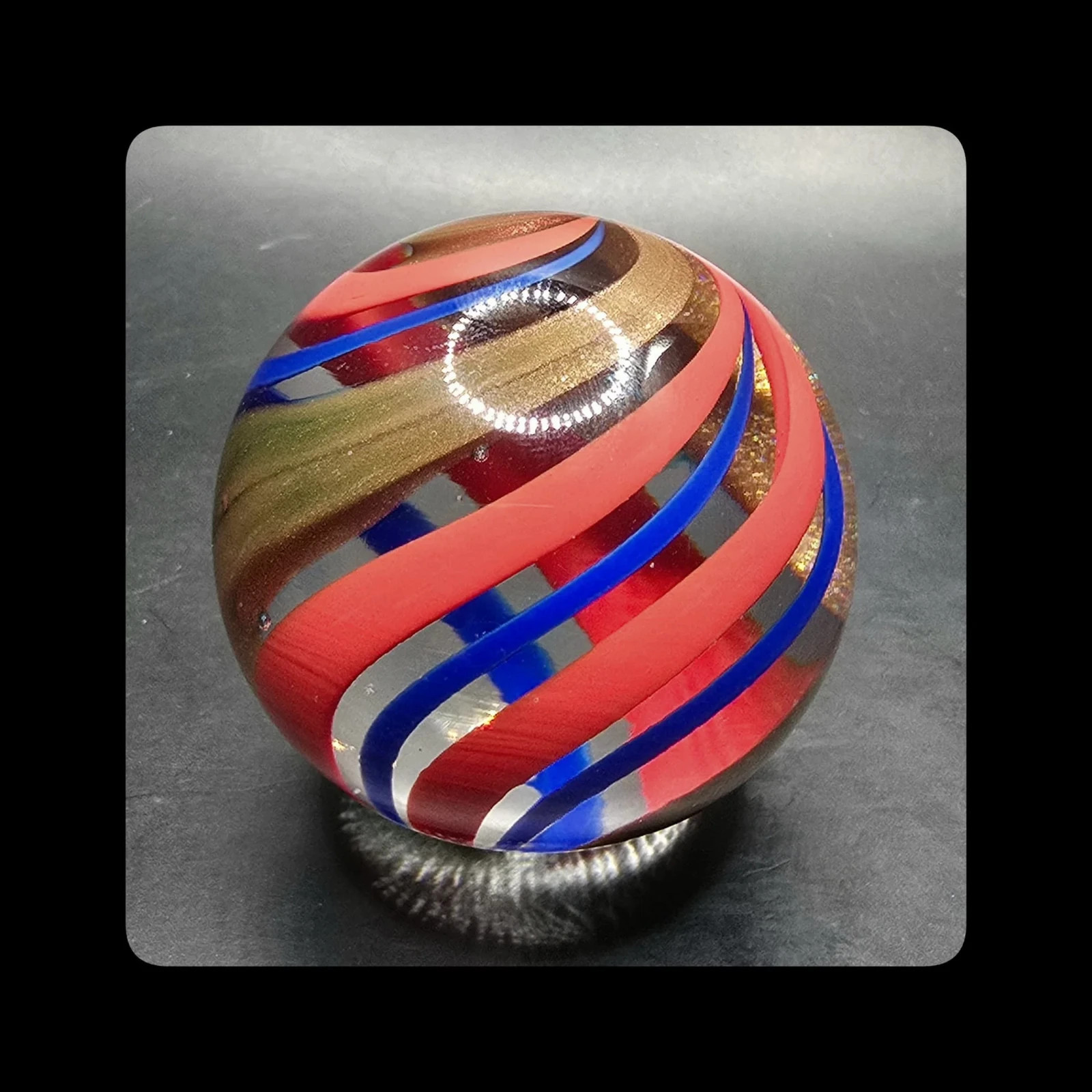 ~Mic’sMibs~2.09″ Rolf Grenier Adams German Handmade Contemporary Lutz Swirl Mint