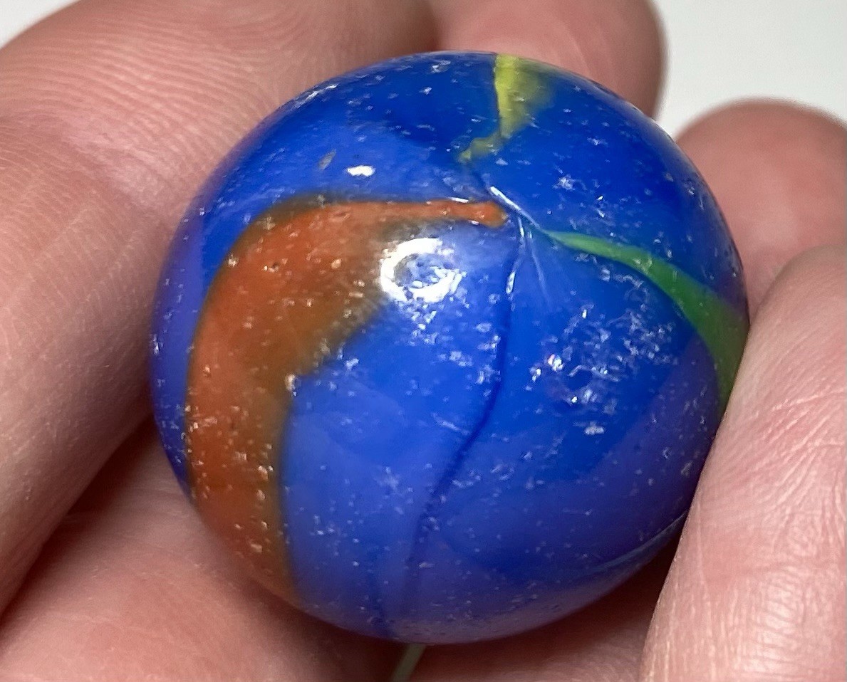 VNTG Shooter Marbles 31-P Lot Glass Iridescent Green Glow 1970’s Asian Imperial