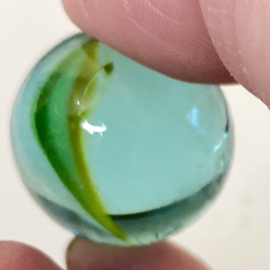 VNTG Shooter Marbles 31-P Lot Glass Iridescent Green Glow 1970’s Asian Imperial