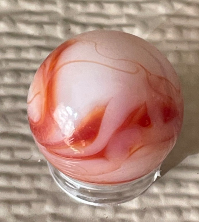 INTERESTING Early Alley Agate Drizzle Swirl 13/16″ Shooter Marble UV NM