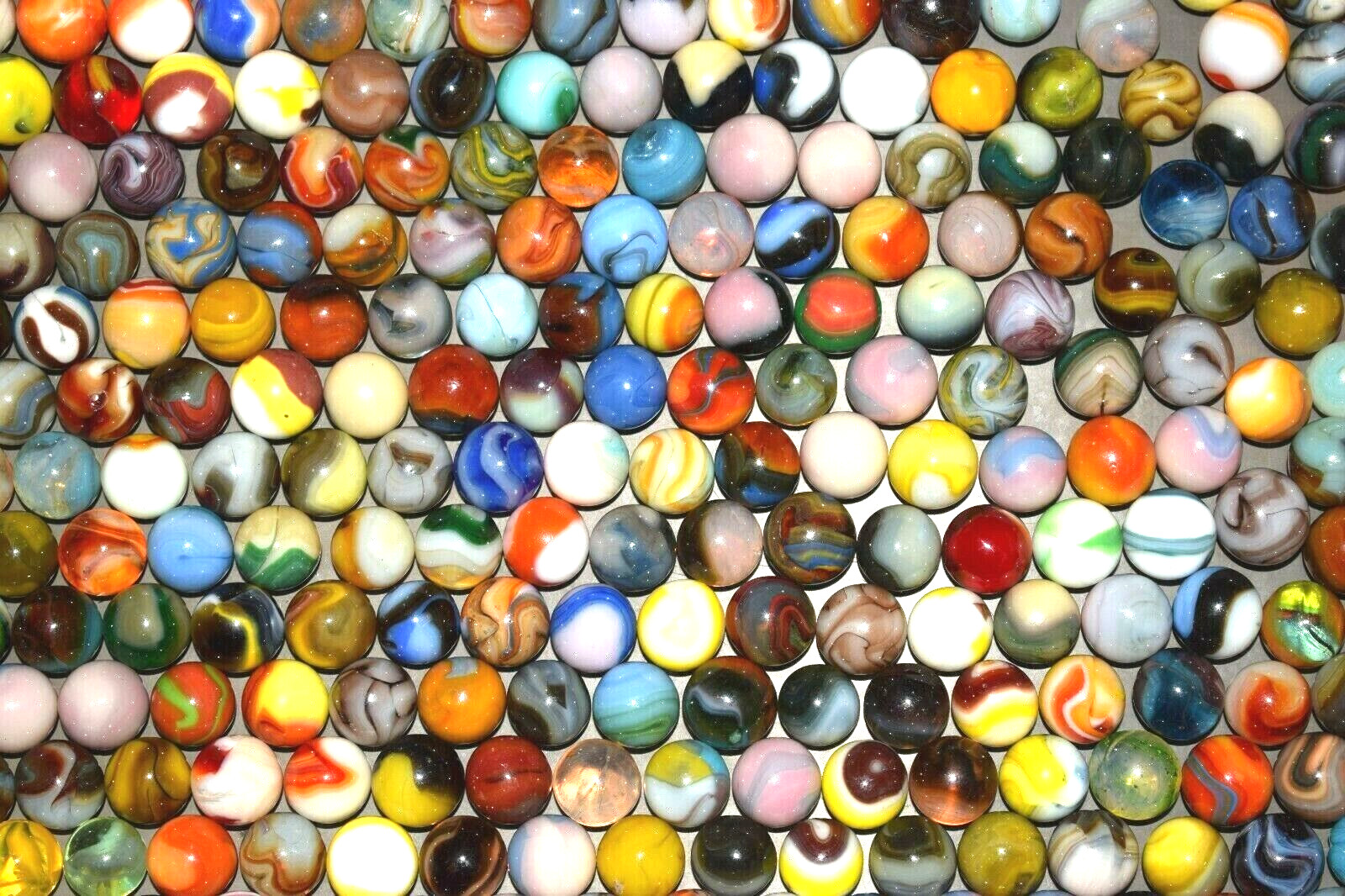 Early Run JABO Multi-Color Mixed Marbles Lot of 12 Size .625″ = 5/8″ Mint!