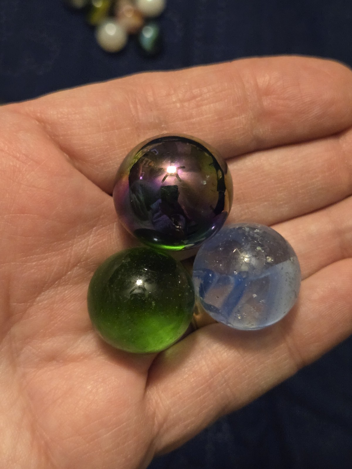 HUGE Lot 118 VINTAGE Marbles Mixed Sizes, Large 35mm + Ball Mason Jar
