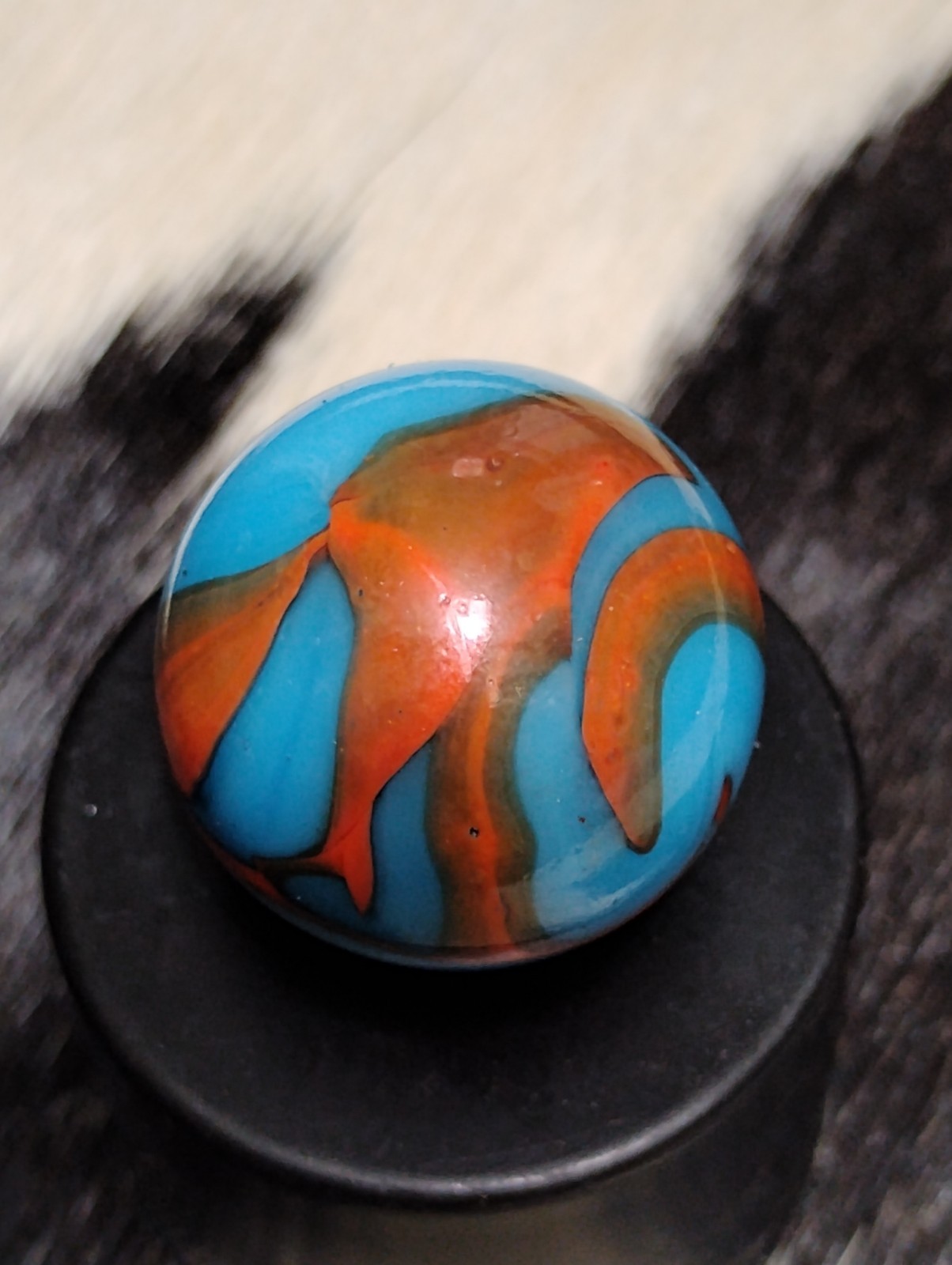🔥NearMint +Vintage Peltier NLR Superboy Marble Shooter .67 National Line Rainbo