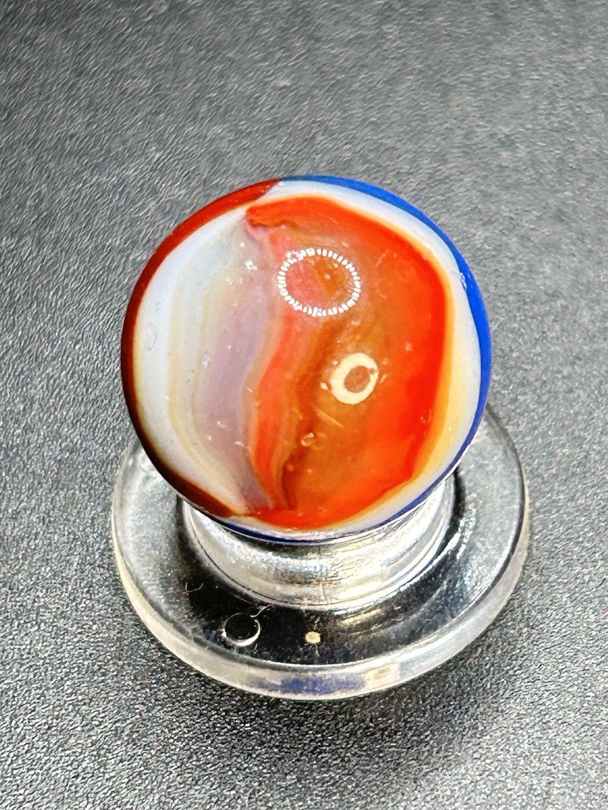 Vintage Peltier Liberty Rainbo Marble with Purple 0.629”