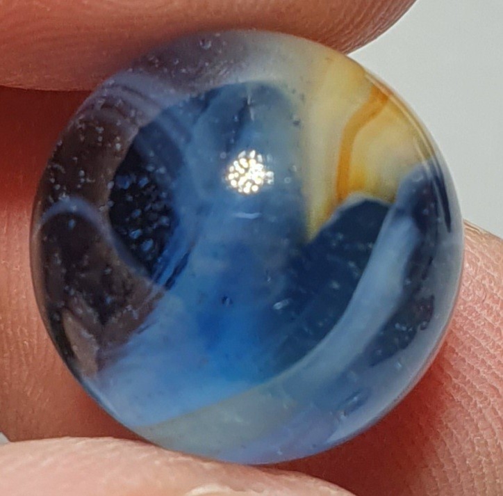 19/32+” Vibrant Japanese Mushroom Patch 1940s Vintage Marbles MINT