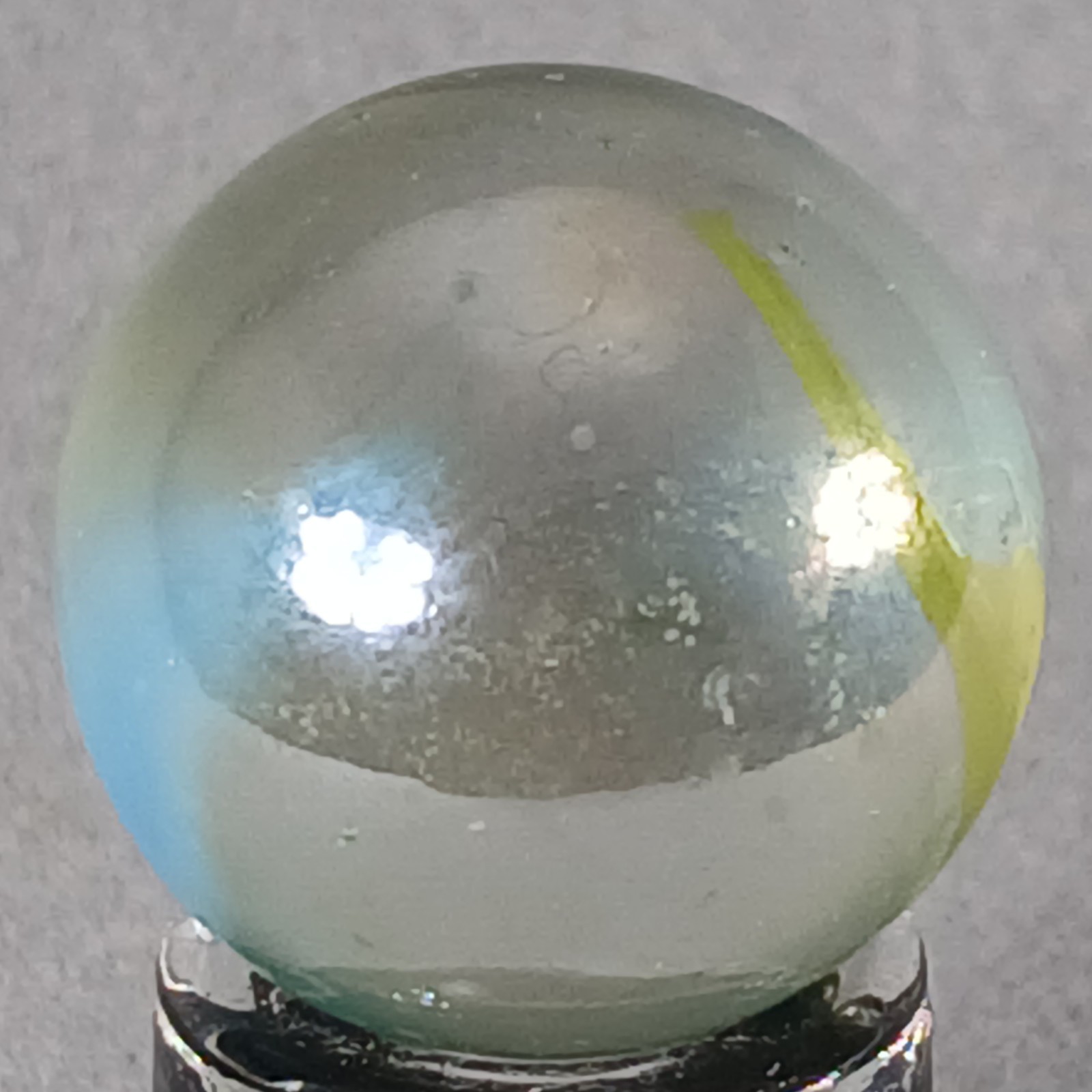 Vintage Iridescent Patch And Ribbon Marble .62 Inches Near-Mint Condition