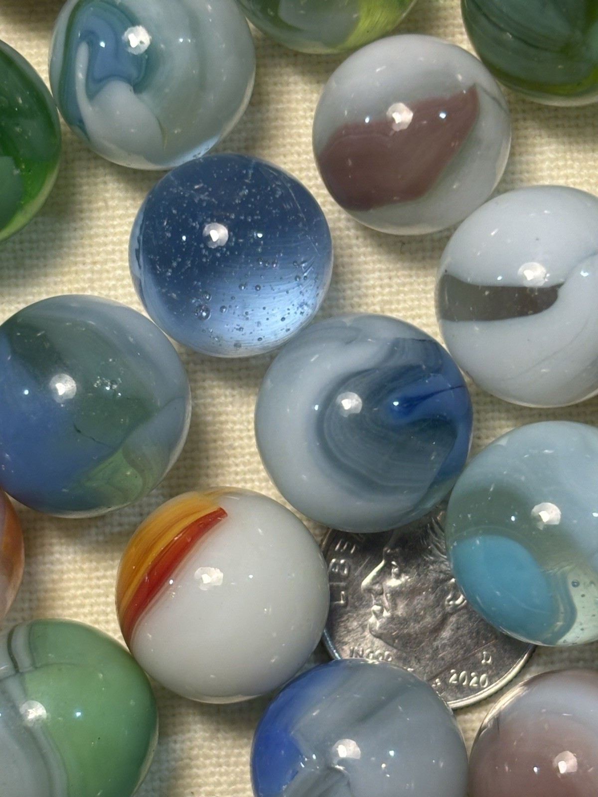 Vintage Vitro Marbles Lot Of 78 Glass Marbles ￼