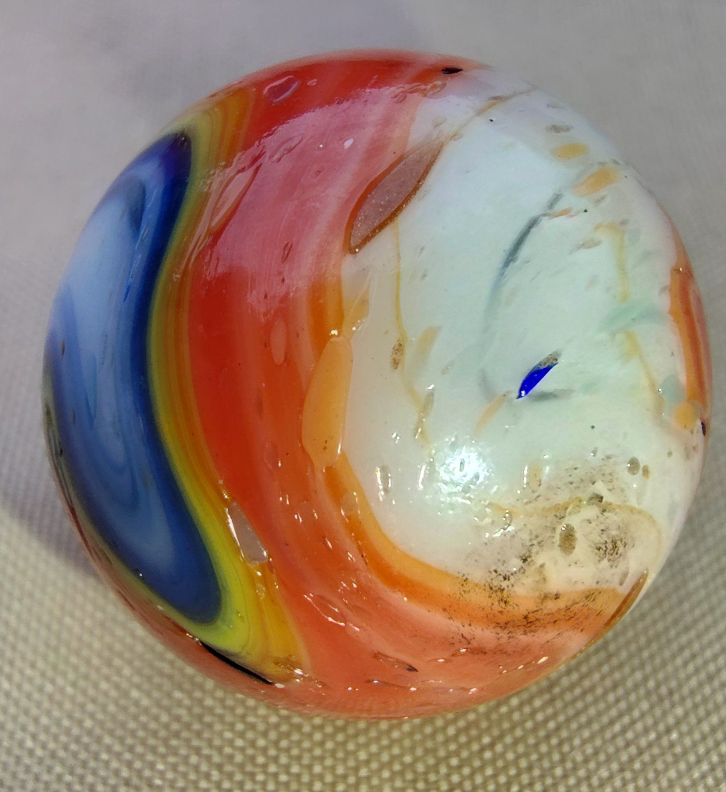 Jabo/DAS Superman Type Marble Indian Run With Gold Lutz Shooter Marble .72