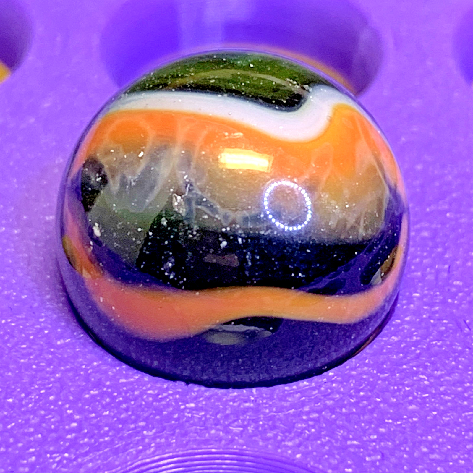 AWESOME NATIONAL LINE RAINBO PELTIER COLORS ORANGE BLUE CLEAR LARGE .65″ 10B/09