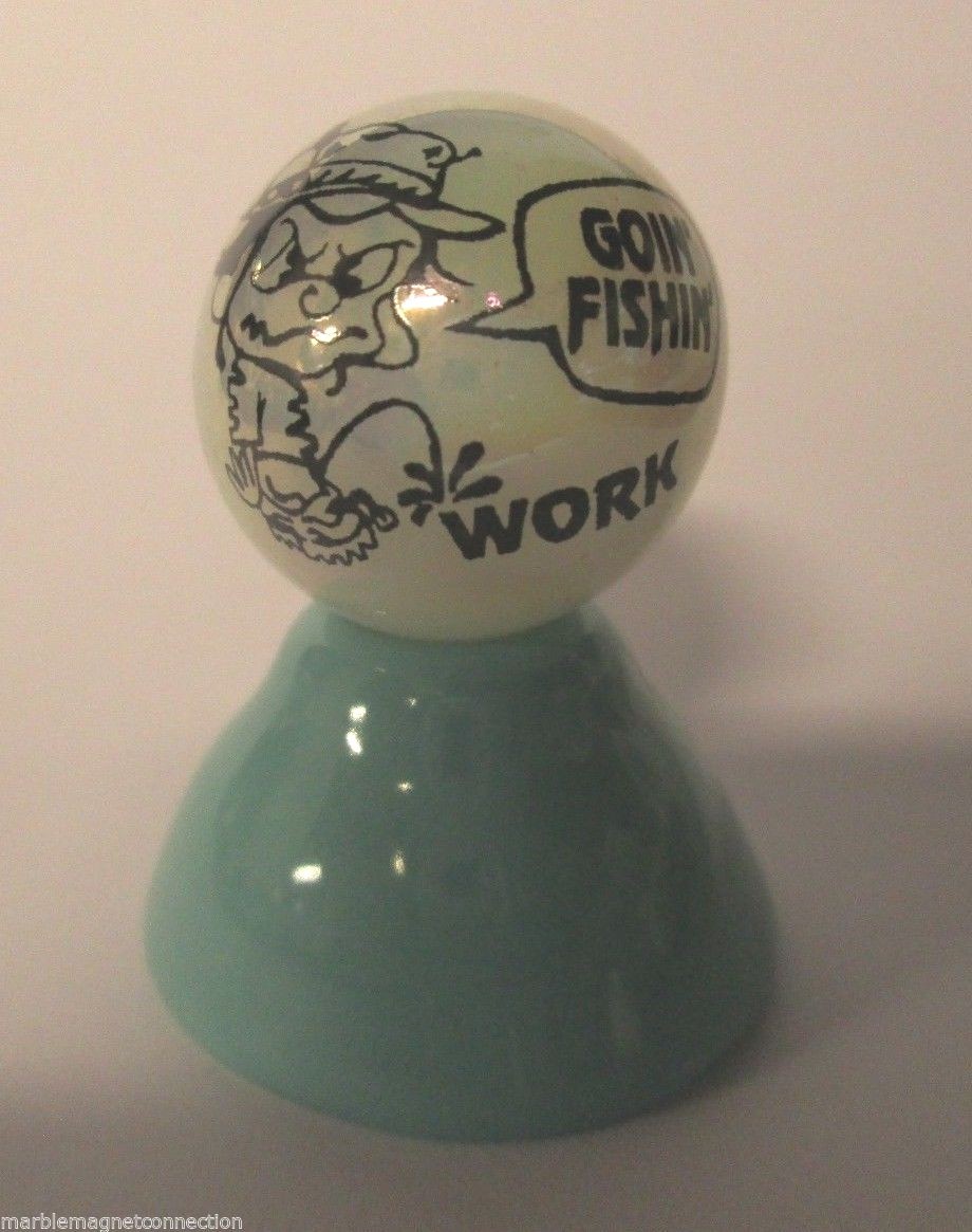 PISS ON WORK IM GOIN FISHING LOGO ON WHITE MARBLE