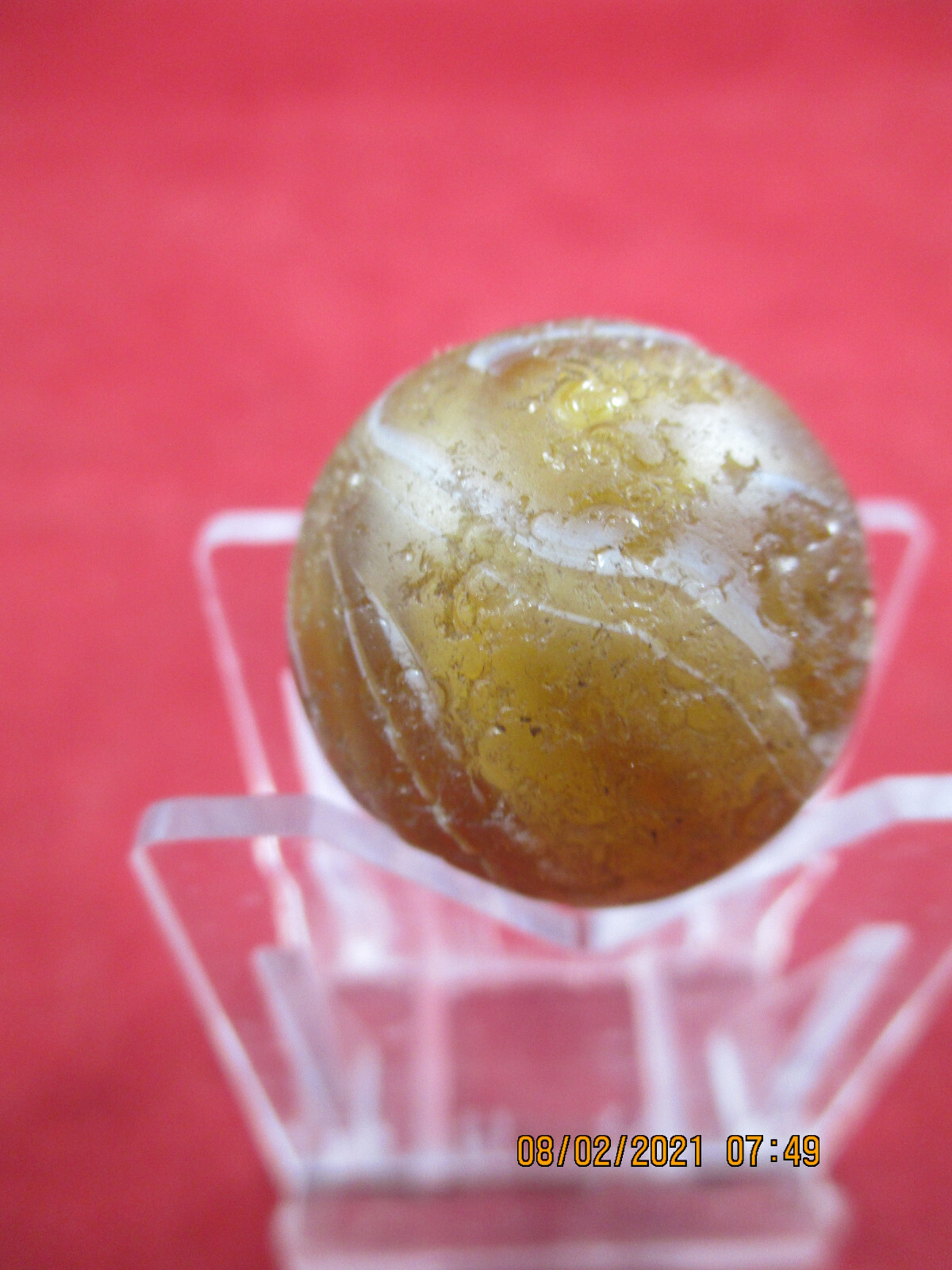 19Th Century PONTIL TRANSITIONAL SLAG MARBLE GROUND/PONTIL