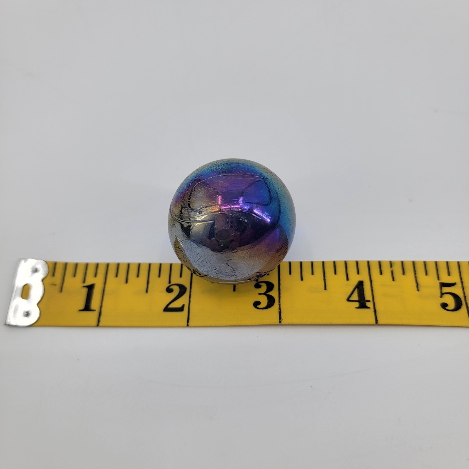 VTG 1.5″ Aurora Iridescent Glass Shooter Marbles Set 6 w/Original Bag Taiwan 70s