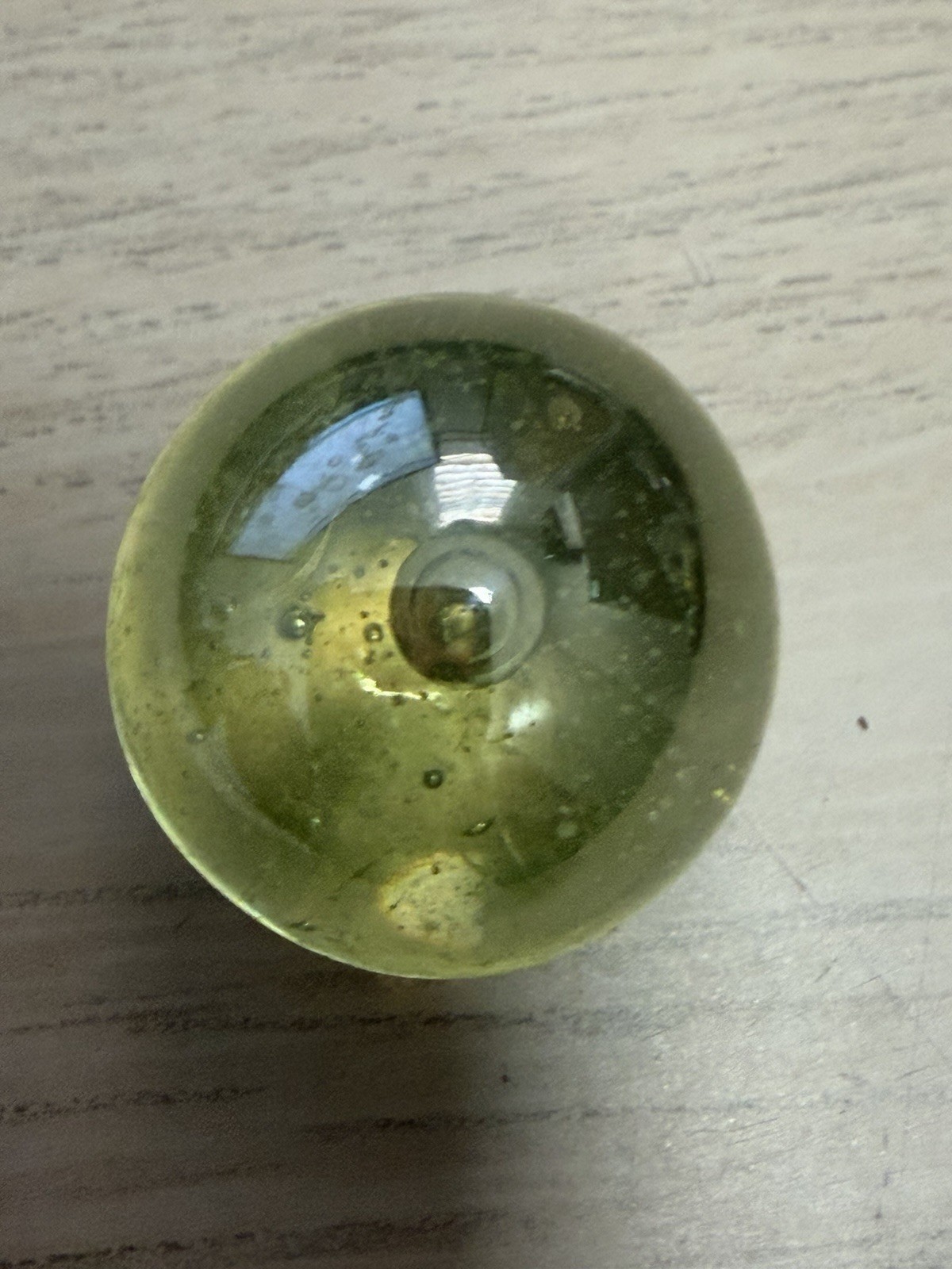 Vintage Vaseline Uranium Translucent Shooter Glass Marble .99 Inches