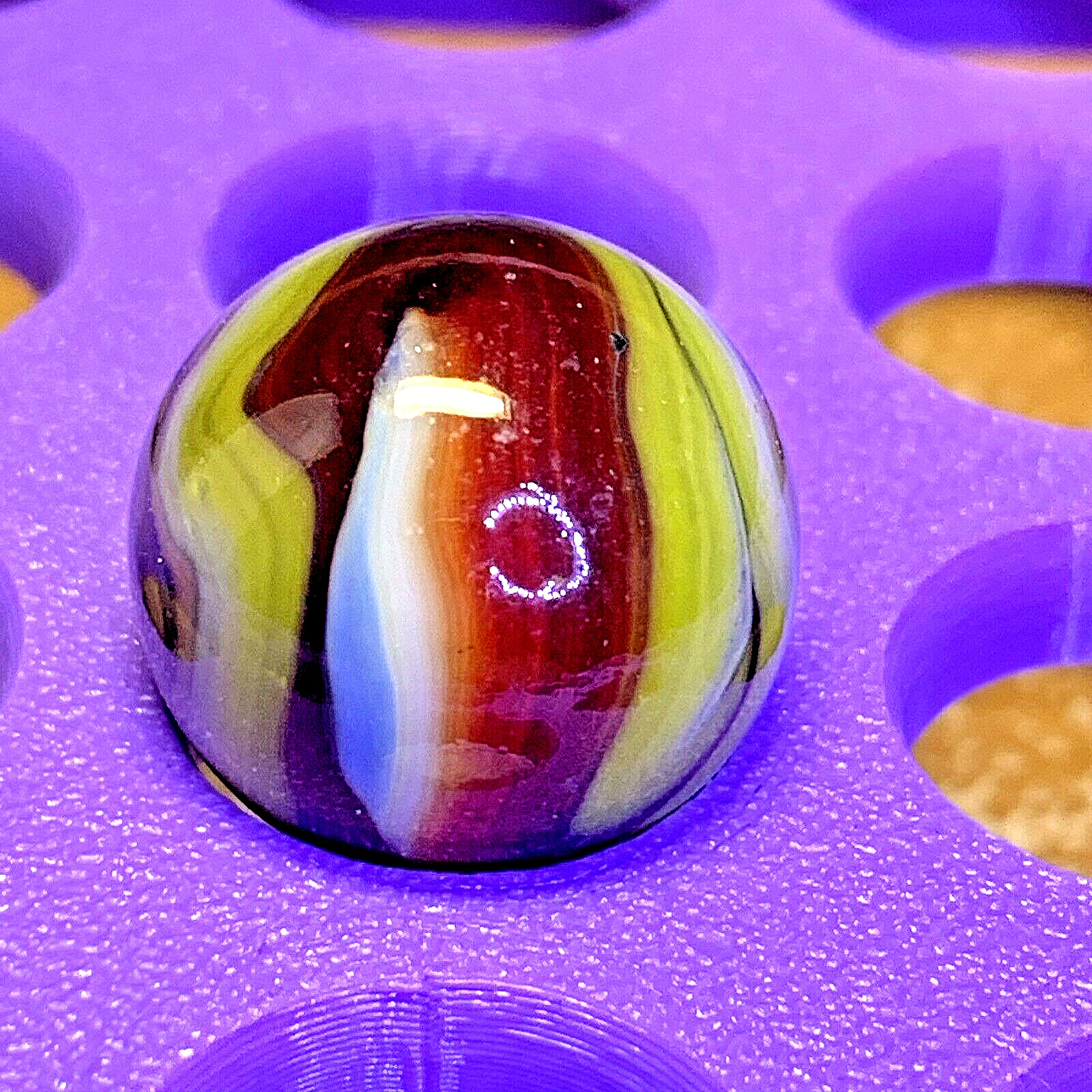 DAS/JABO/WV CANDY APPLE FLAME ! BEAUTIFUL COLORED SWIRLS SHOOTER .70″ 9B/36