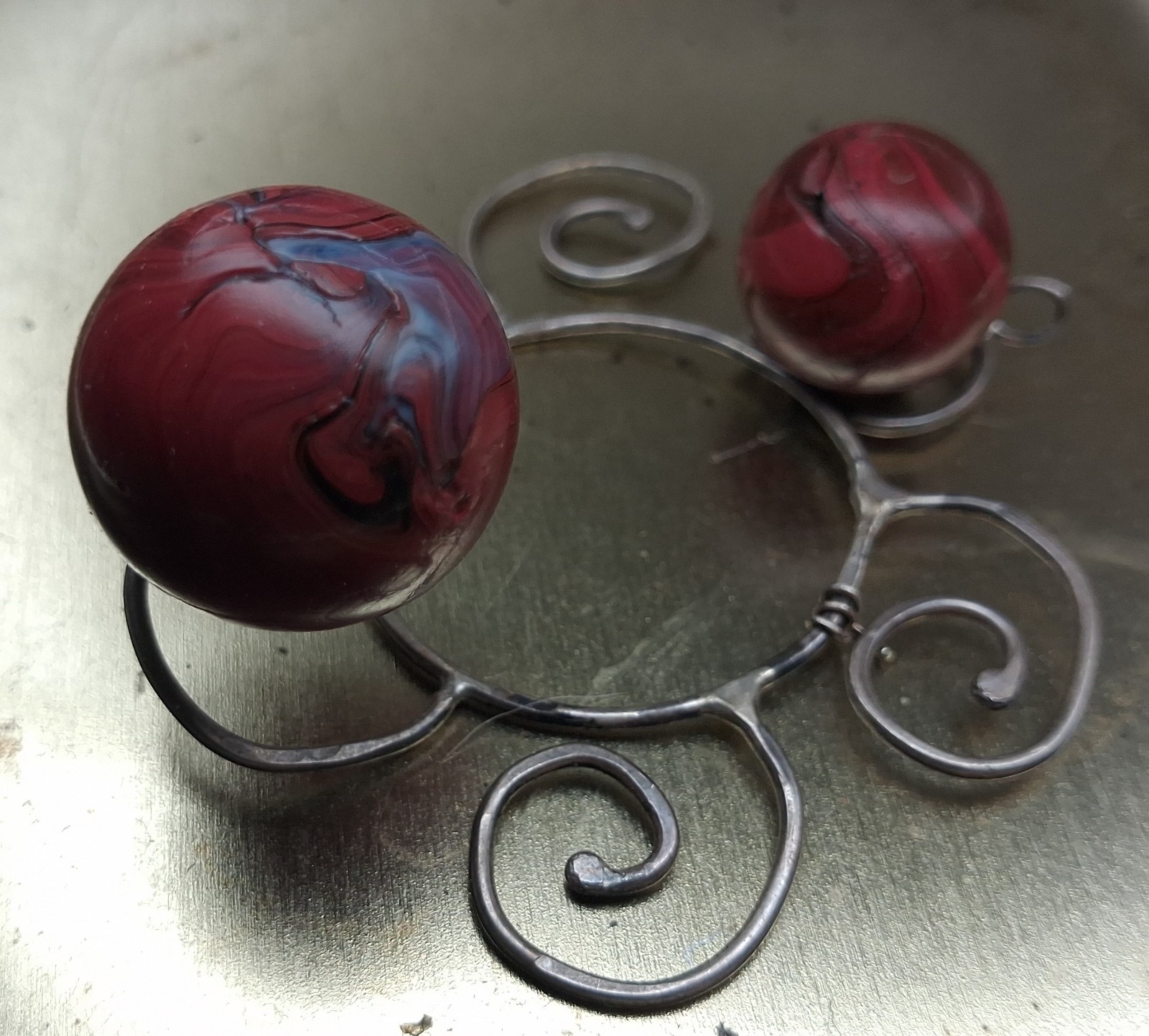 Vintage BRICK Remelt Marbles – Solid Oxblood Rare HTF .65-.81 Fortunate Find!