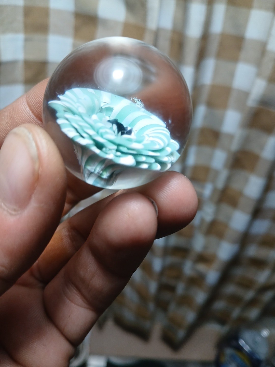 1 3/8 Inch Glass Borosilicate Flower Implosion Marble