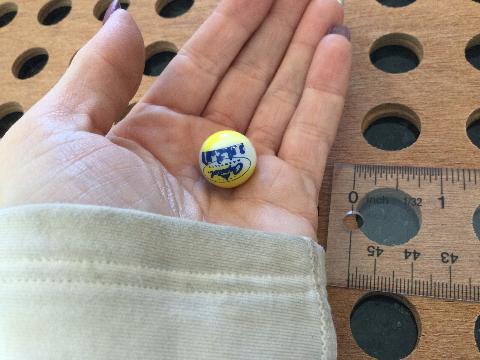 Vintage | “Capital Nashville” | Blue Print on Yellow and White Swirl Marble