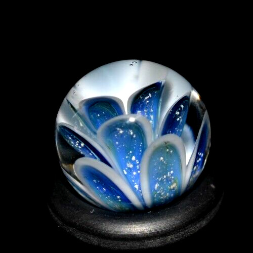 DENIZ DIVLELI GLASS MARBLE/.535″-15 PETAL TURQUOISE/OLIVE FLOWER-3 TIERS/FAST