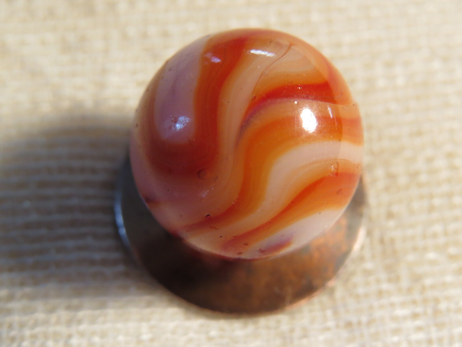 Vtg. Alley WV Marble 1929-1949 Opaque Brown Swirl Near Mint + Beautiful