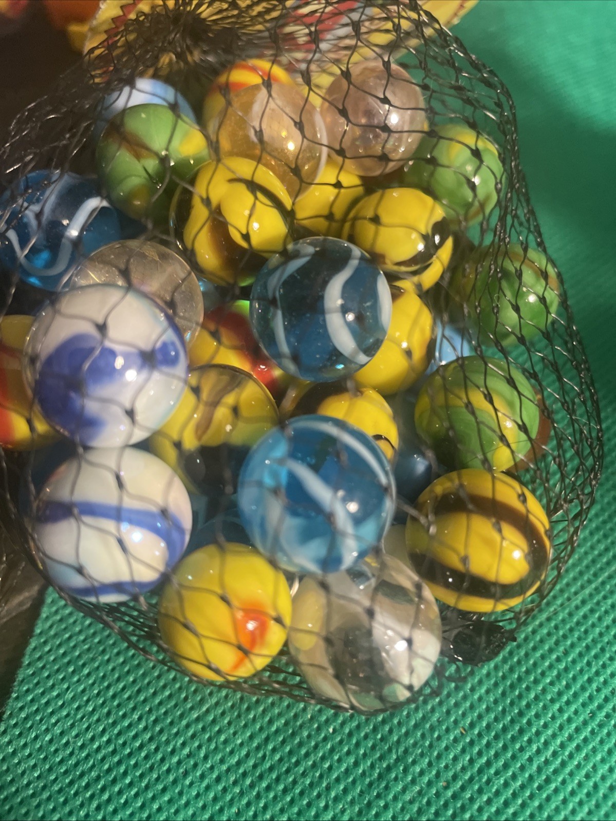 50 Piece Traditional Marbles 49 Plus 1 Shooter 100% Glass 5 Bags