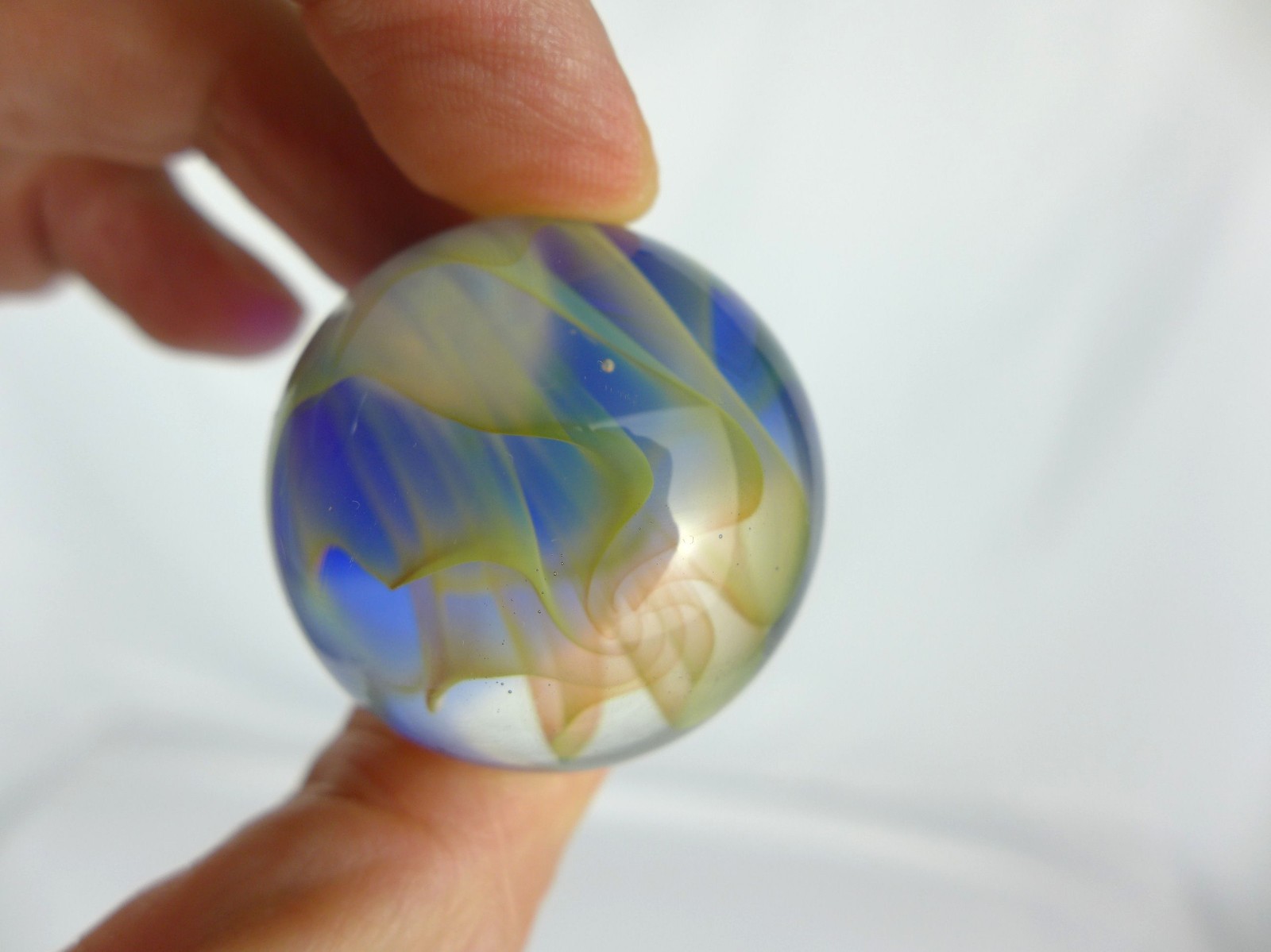 Rare John Bridges Psychedelic Waves Art Glass Marble 1.51″ JSB 2004