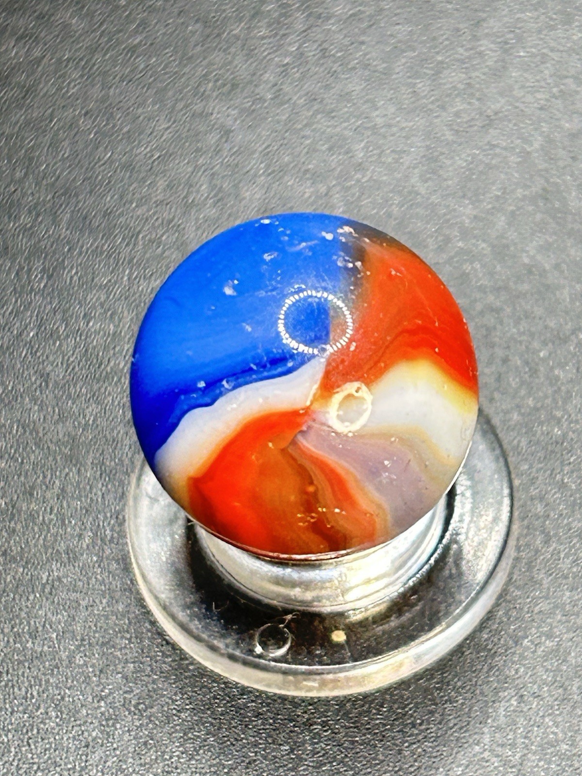 Vintage Peltier Liberty Rainbo Marble with Purple 0.629”