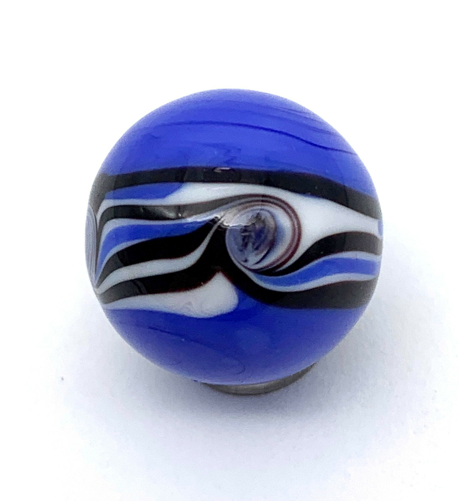 NEW for 2022! 16mm “Riptide” Dark Blue Handmade Art Glass Marbles Pk 4 (5/8th”)