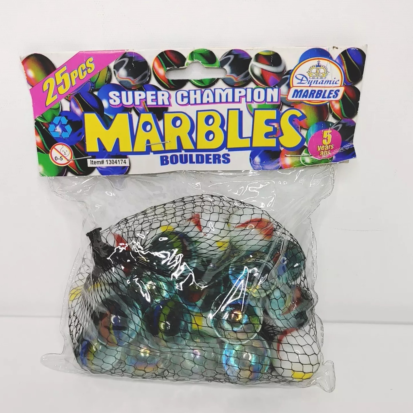 Jumbo Marbles 25 Piece Super Champion Dynamic Variety New