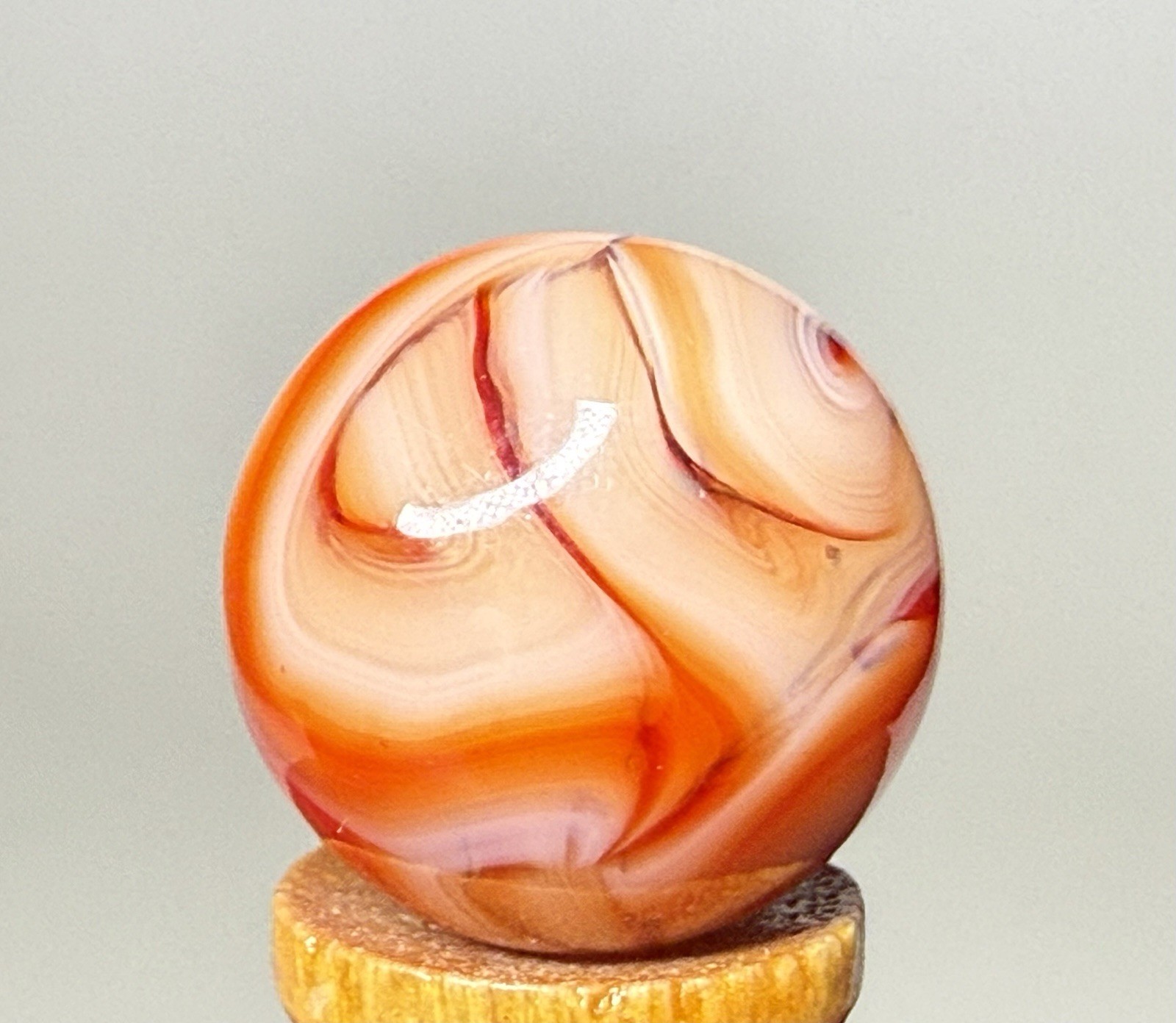 Vintage Champion Agate Furnace Swirl Marble .55” Mint