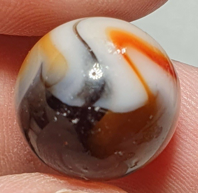 19/32″ Vivid Japanese Mushroom Patch 1940s Vintage Marbles CNM/NM+