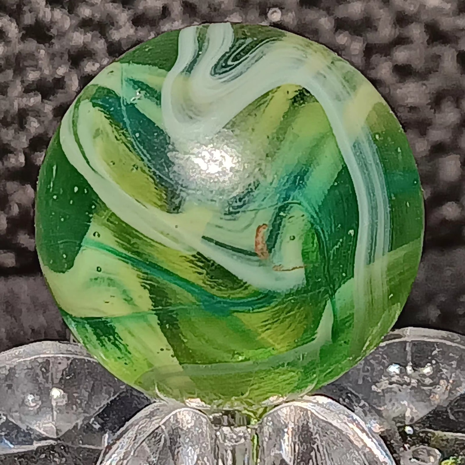 Stunning Ravenswood Transparent Swirl Marble. .60″ Mint. Uv Active.