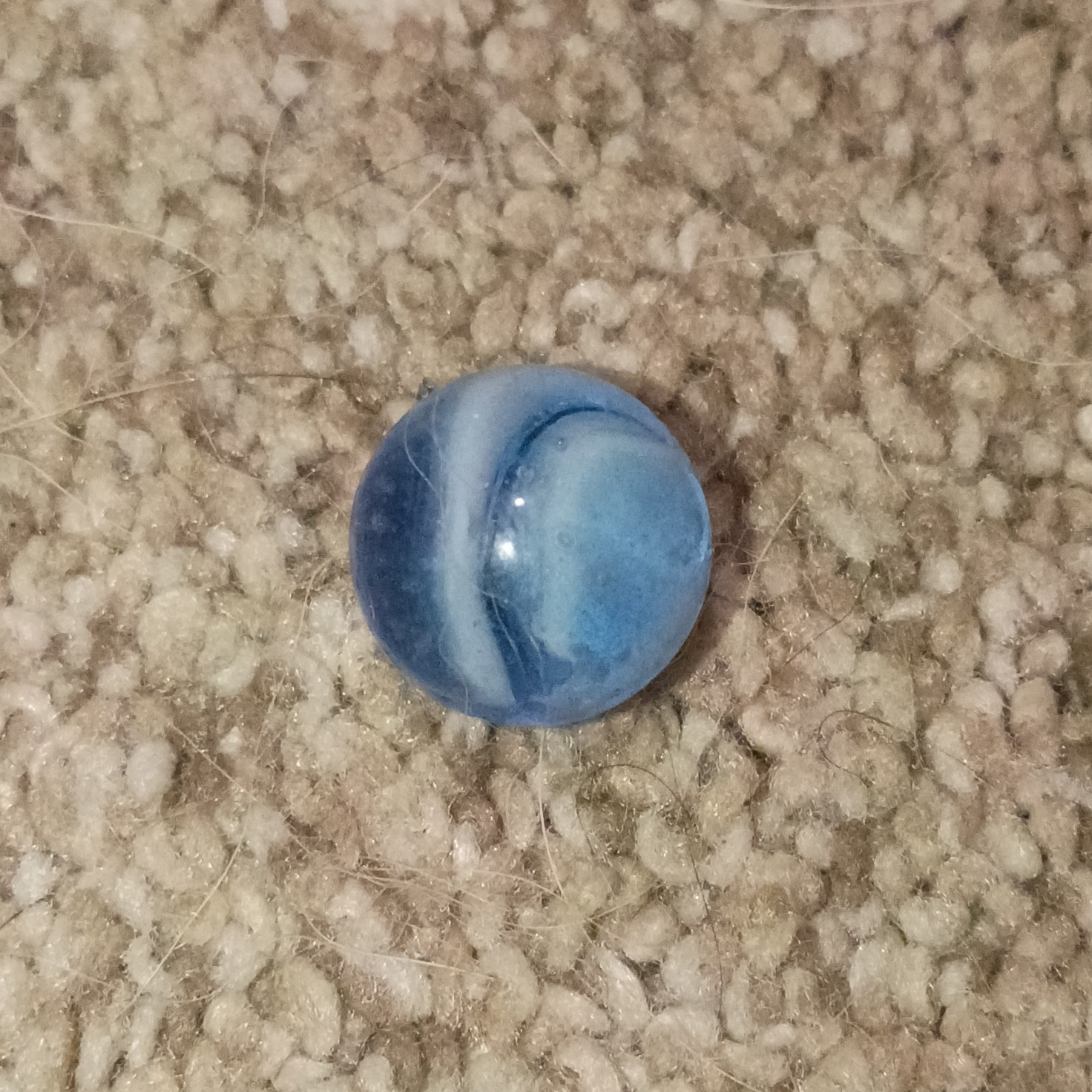 Blue Swirl Glass Toy Marble Collectible Game Piece, Age 4-7 & 8-11 Years