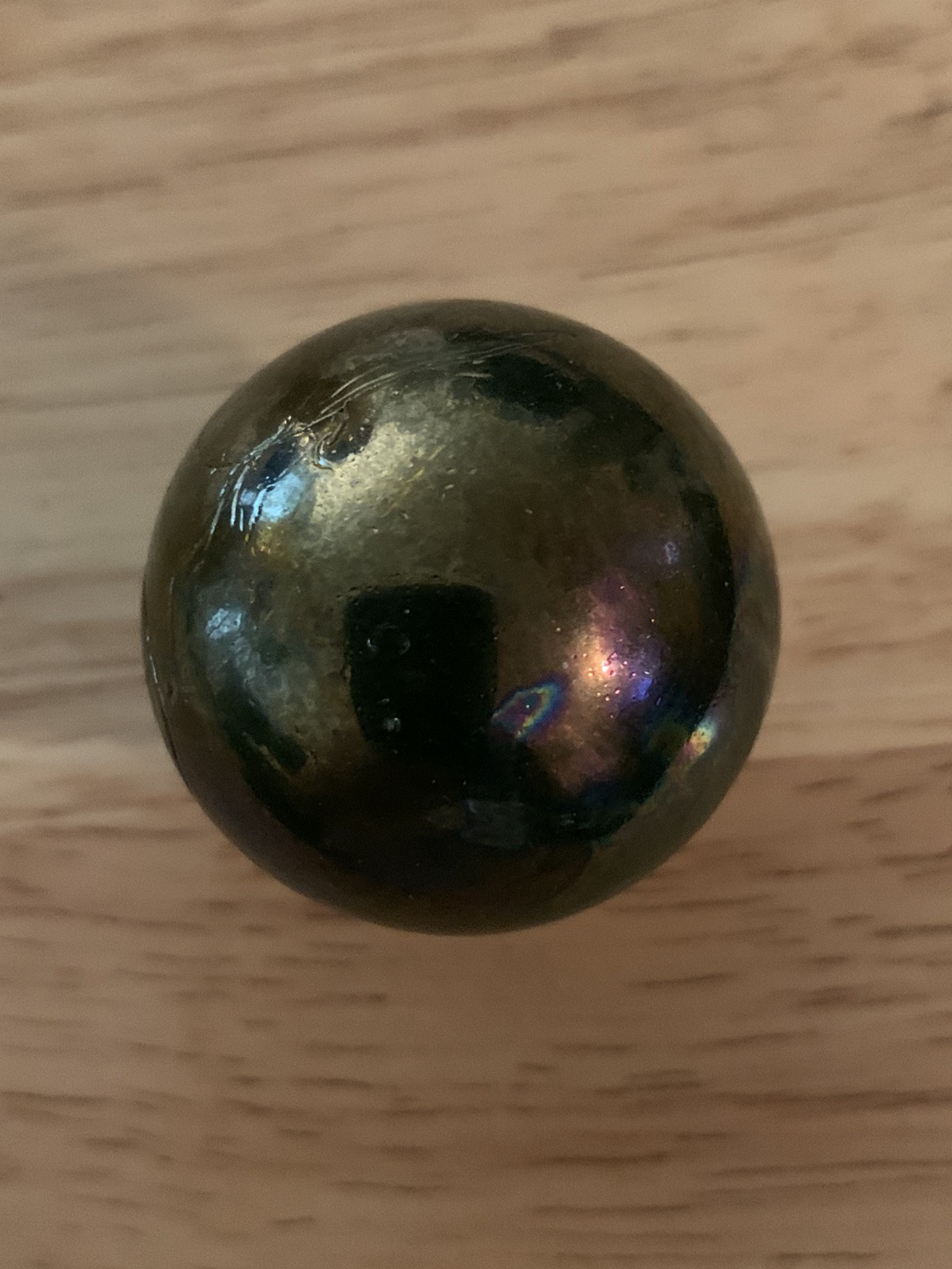 Vintage Large Shooter Marble Purple Blue Iridescent 1.4”