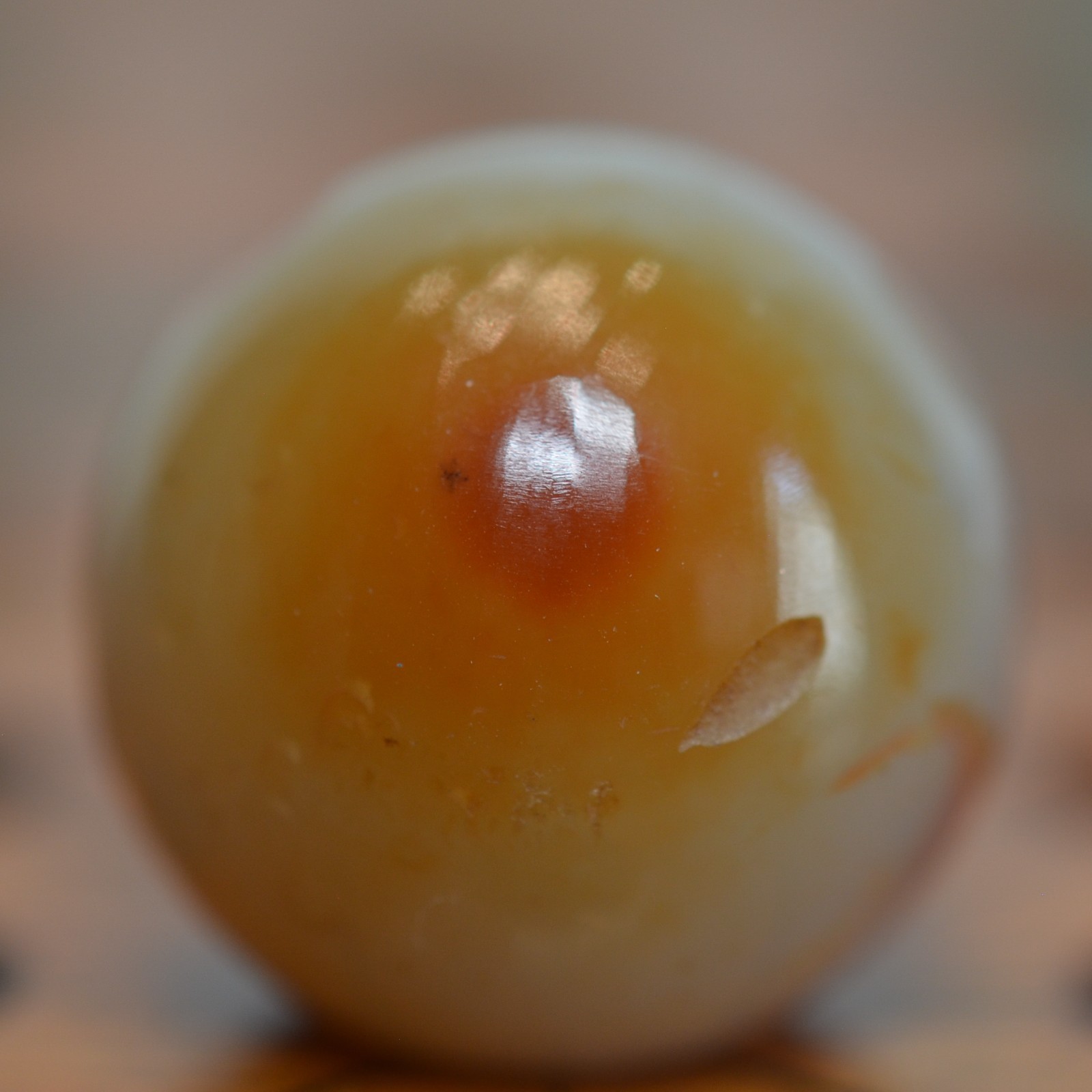 Handmade Bullseye Faceted Agate Marble, 0.83 in, NM+, Germany, 1860-1920, S1565