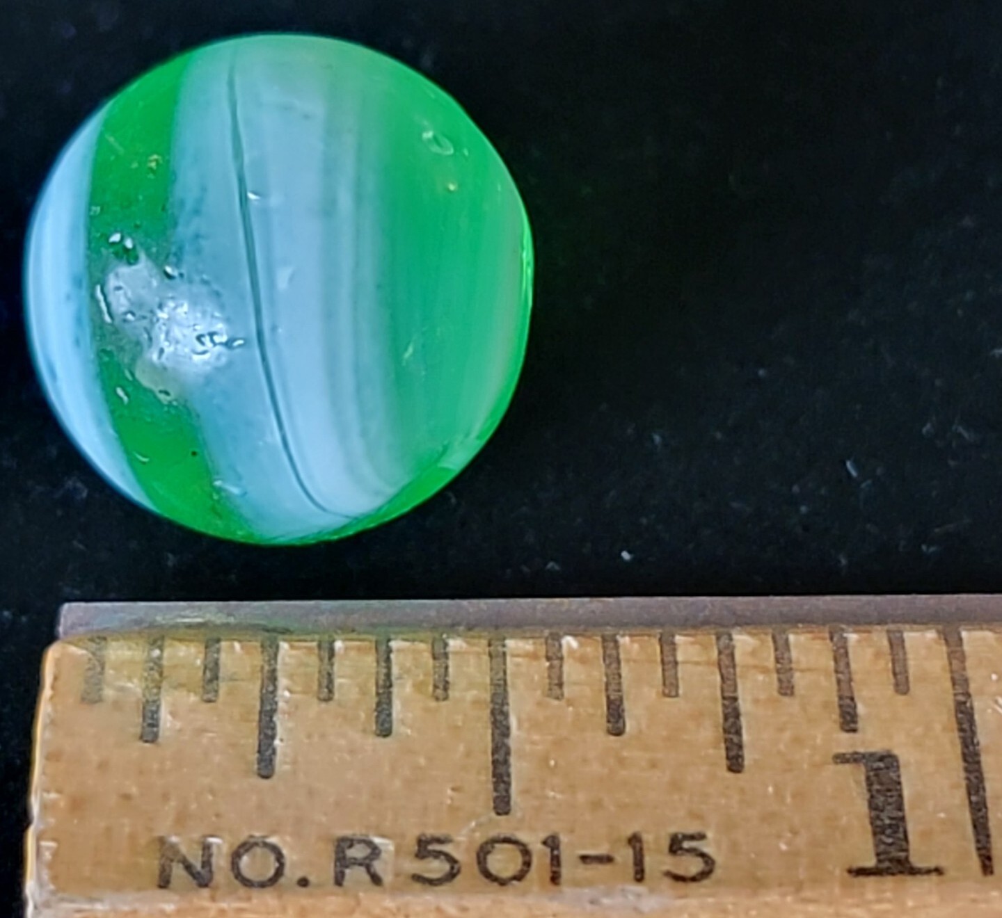 CAC Christensen Striped Transparent Vintage Marble Gumdrop Green Stunner! 9/16
