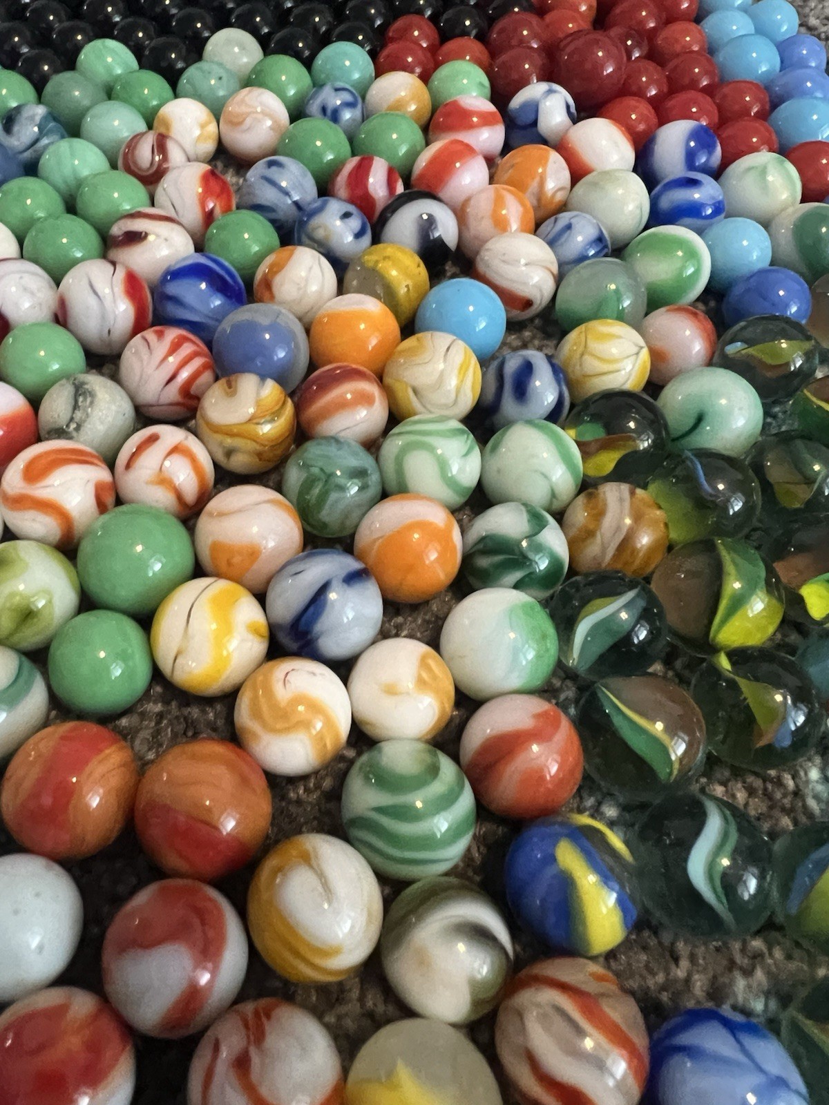 Vintage Marbles 350 Lot Dif Sizes