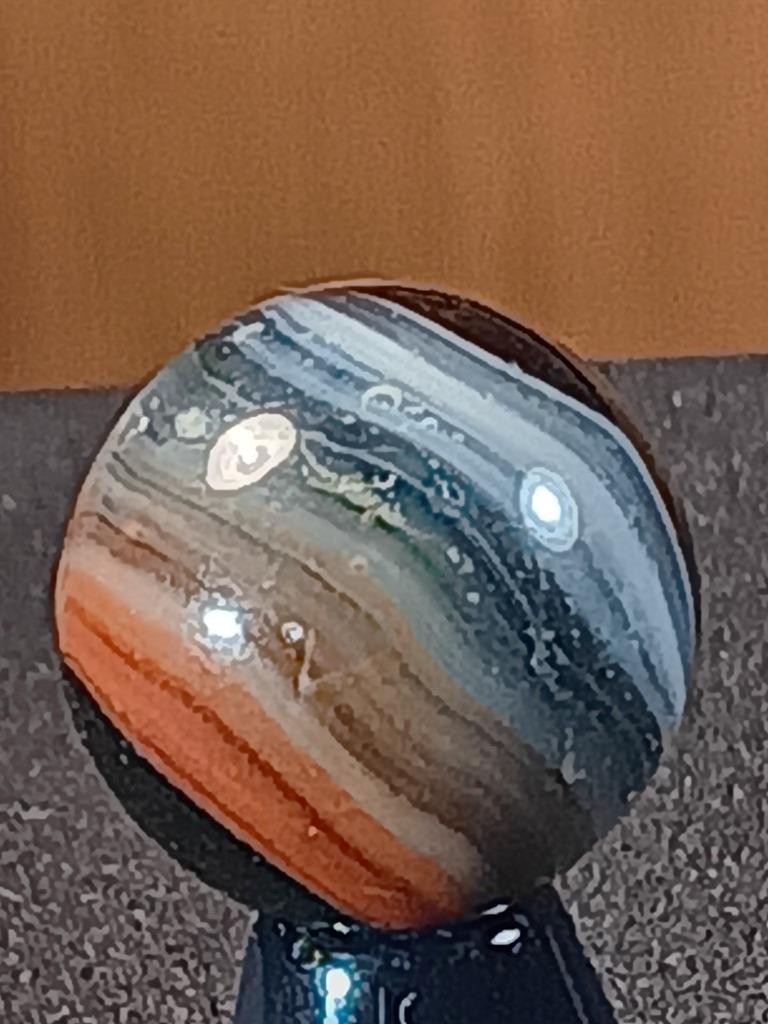 19/32″ Peltier Blended Imperial Red Brushed White on Clear Green Marble B265