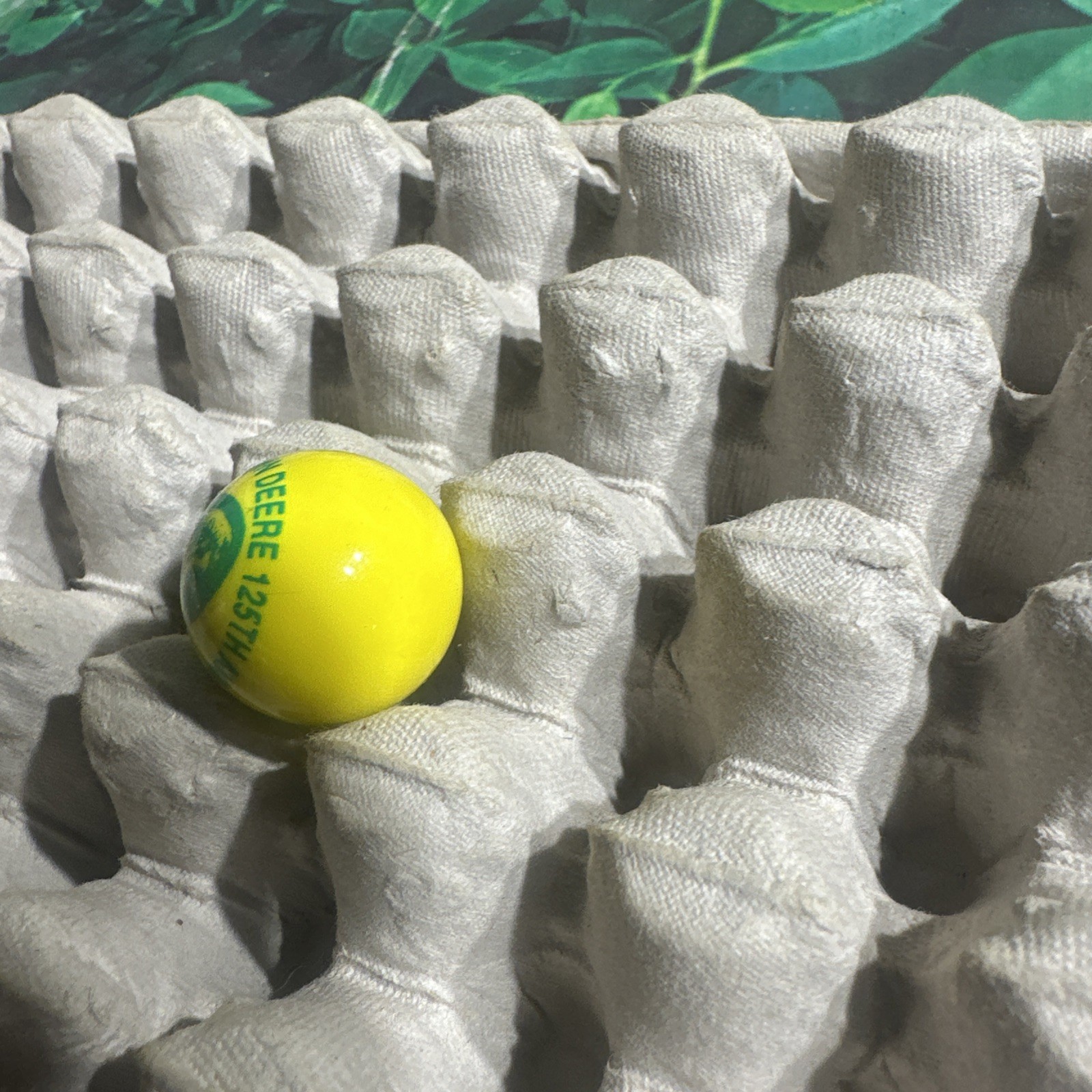 Vintage | “John Deere 125th Anniversary 1837-1962 | Green & Yellow Swirl Marble