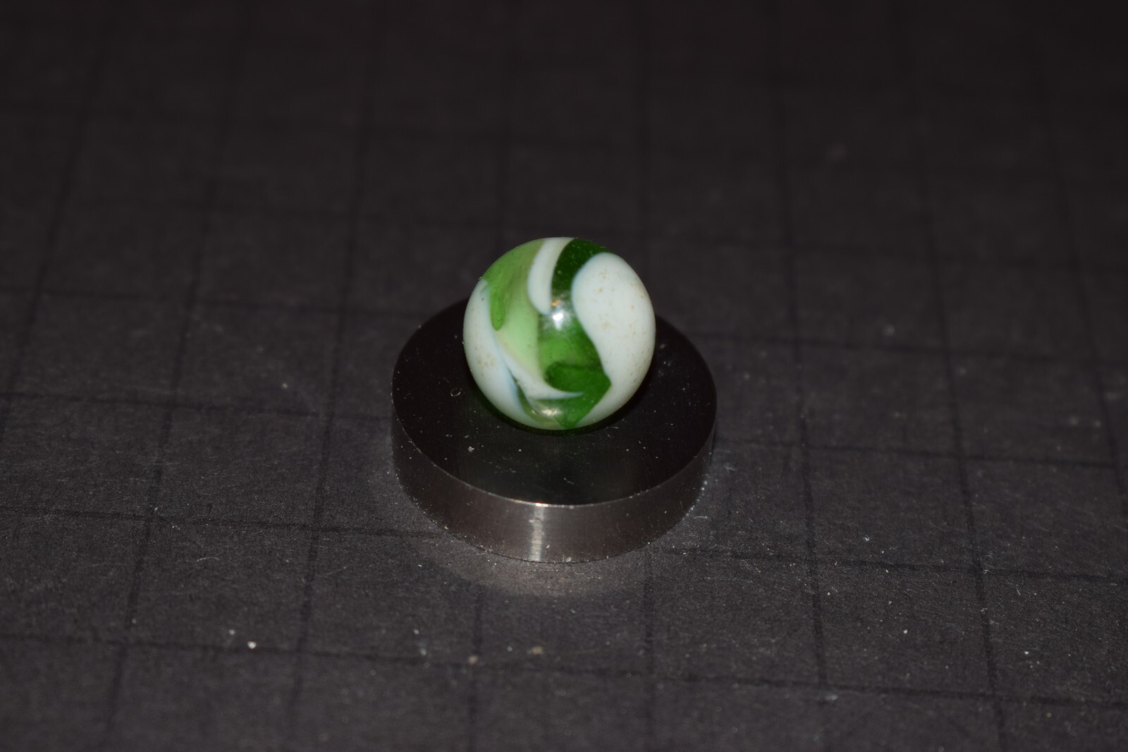 Vintage Ravenswood🌿Olive Green Base🌿Simi Transparent Marble Size .593″ MINT